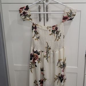 White floral high low dress